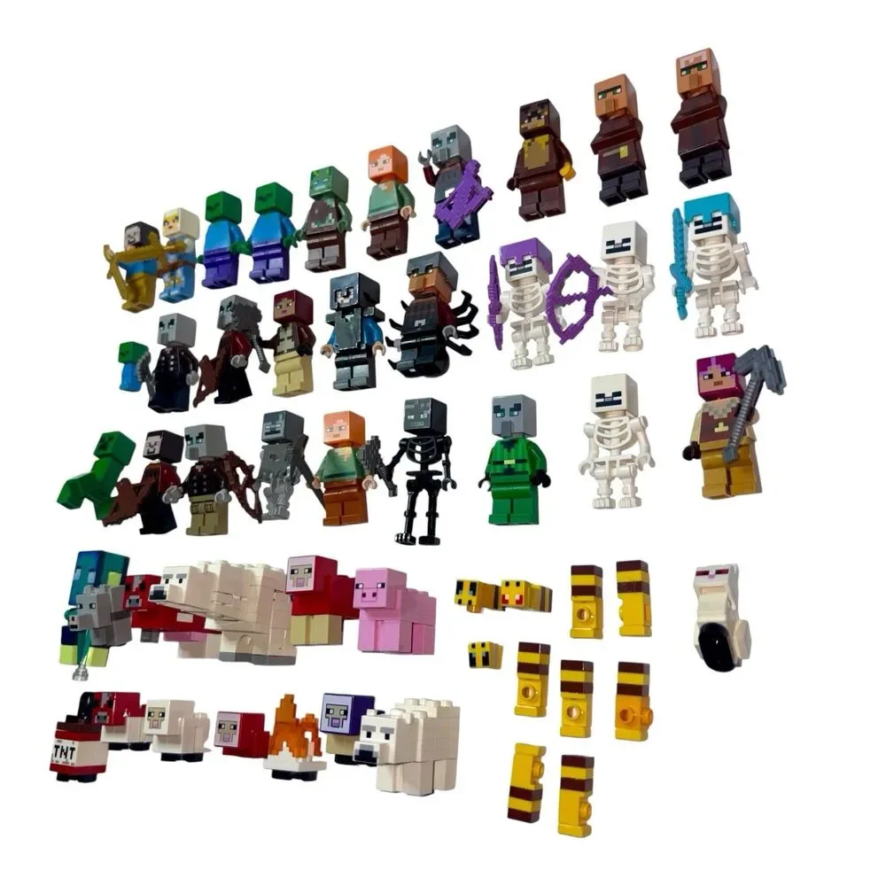 HUGE LOT OF LEGO Minecraft 30+ Minifigures Animals Villagers Minis Accessories